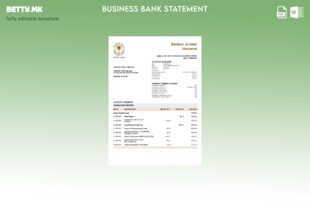 модерен стил на компанијата Rasheed што го проверува изводот на сметката Шаблон 